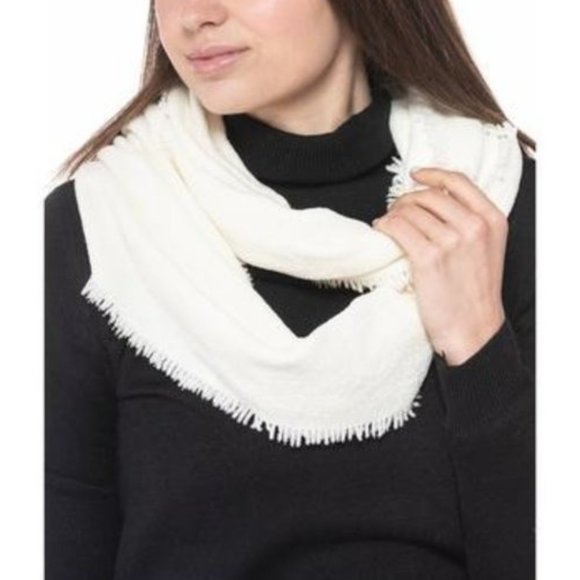 CHARTER CLUB Woven Chenille Loop Scarf - Ivory - NWT - Picture 1 of 2